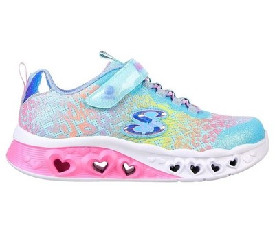 NIB KIDS GIRL SKECHERS 302314L/TQMT LIGHTS L FLUTTER HEART LIGHTS LOVE WILD SHOE