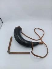 Muzzle-Loaders Authentic Black Powder Horn w/ Leather Strap for Civil War Black
