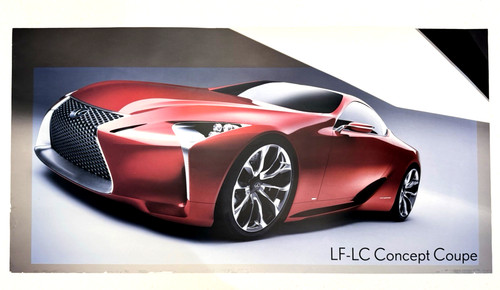 Rare 2012 Lexus LF-LC Concept Dealer Showroom Display Set - Lithograph & Slogan