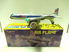 MF107 Friction Air Plane Tin Toy "Propeller Rotates When In Motion" with Box