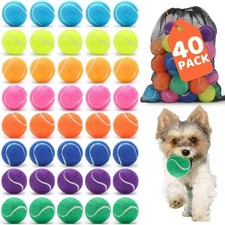 40 Pack 2 Inch Dog Tennis Balls, Small Tennis Balls for Dogs, Dog Safe Non-Ab...