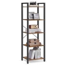 VASAGLE 5-Tier Bookshelf Steel Frame, Bookcase for Living Room, Office, Rustic B