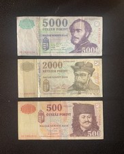 HUNGARY 500-2000-5000 forint BANKNOTE 1998-1999 