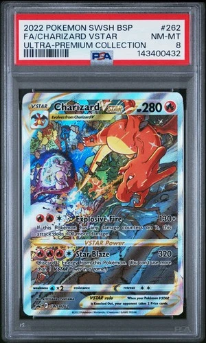 PSA 8 Charizard Vstar Full Art #262 2022 Pokemon Black Star Promo 143400432