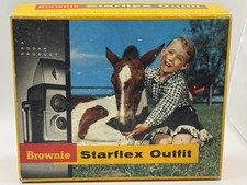Vintage Kodak Brownie Starflex Outfit Camera Kodalite Midget Flash Bulb 127 Film