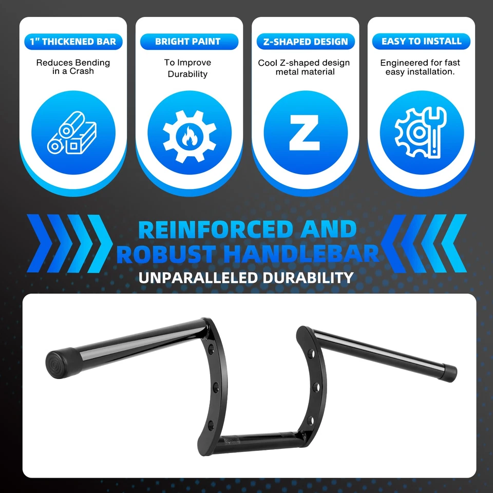 Manillar de EE. UU. Barras Z 1" 25 mm Barra de arrastre para Yamaha V Star 650 1100 1300 Motocicleta Foto 4 de 4