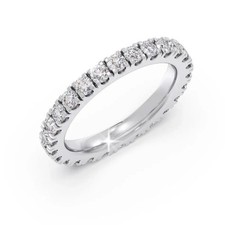 2.7mm Lab Grown Diamond Eternity Wedding Ring 9K White Gold UK Hallmarked