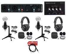 Arturia Minifuse 2-Person Podcast Podcasting Bundle w/ Microphone+Headphones