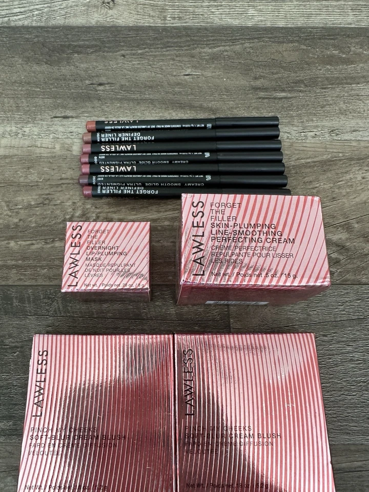 Lawless Beauty Lot: Forget the Filler Lip Plumping Gloss, Cream Blush, Lip Liner - Image 4 of 4
