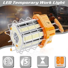 80W LED Temporary Area Jobsite Light High Bay Construction Work Lights with Plug