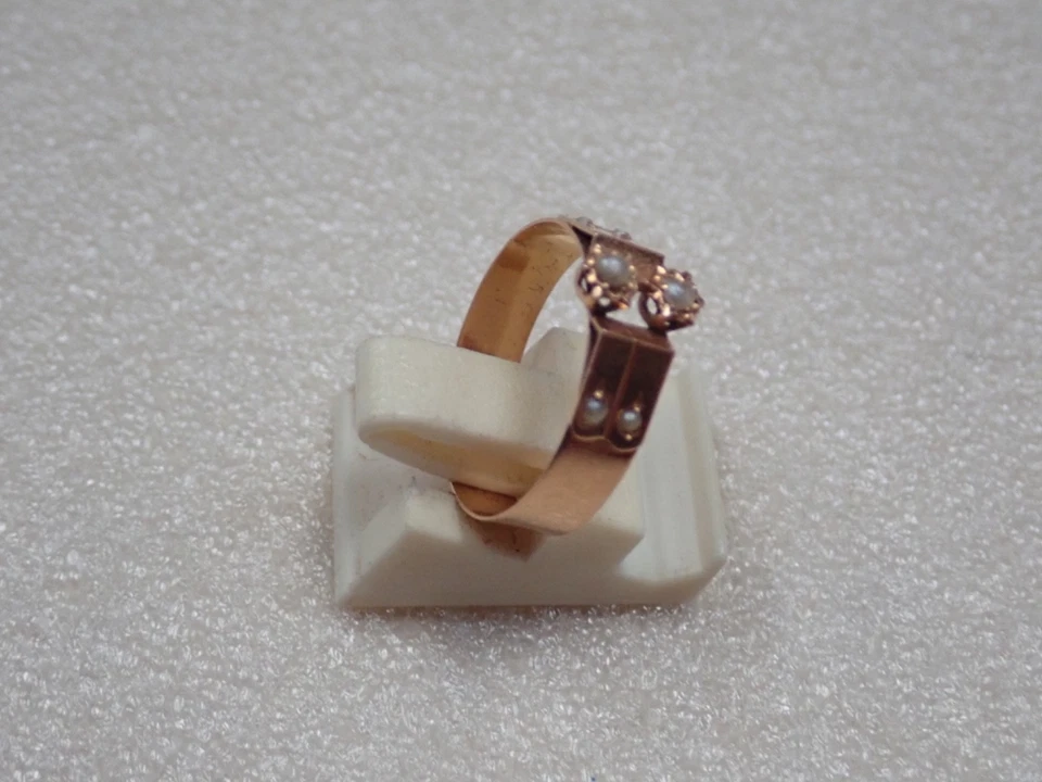 Ancienne bague en or 18 K - Photo 3/4