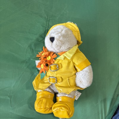 Starbucks 19th Edition Bearista Plush Bear Spring 2002 Raincoat Flowers With Tag