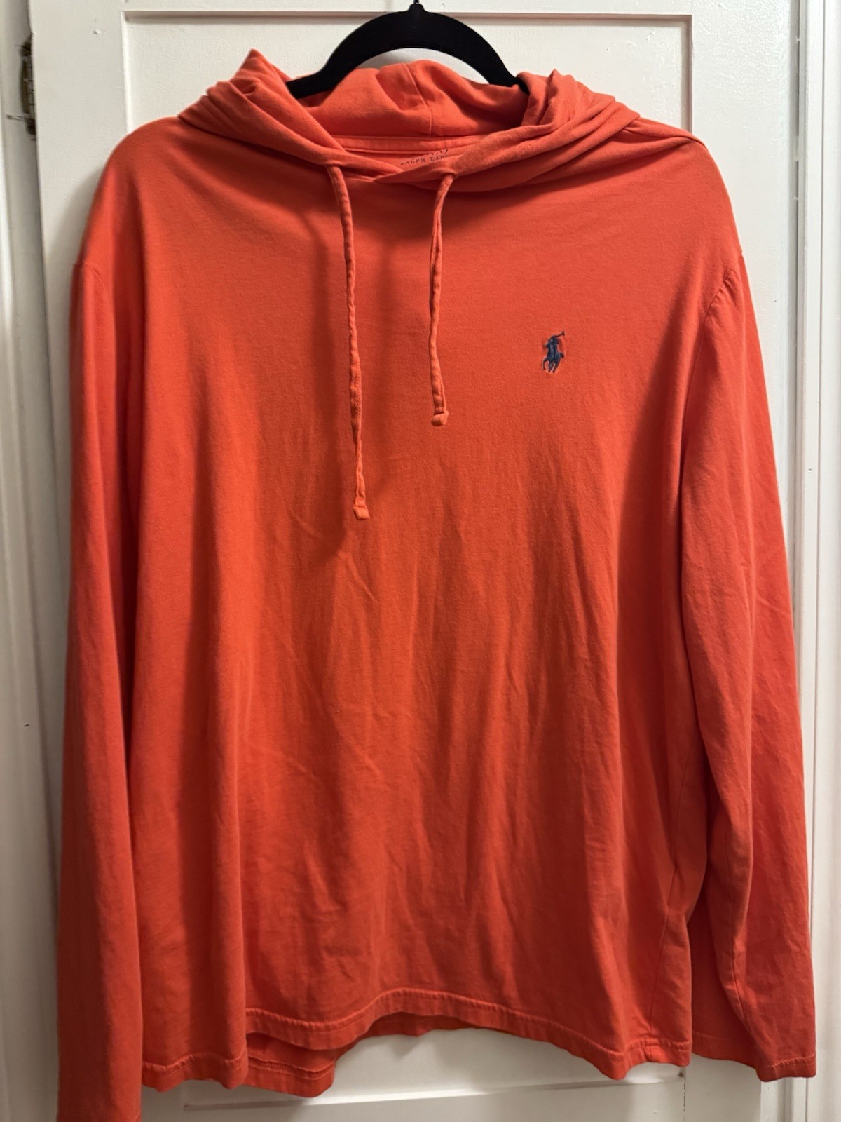 PONY Polo Ralph Lauren "rossa" maglietta manica lunga con cappuccio