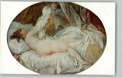 10552326 - Nackte Frau mit Amor - Gemaelde von Fragonard, sehr gute Erhaltung