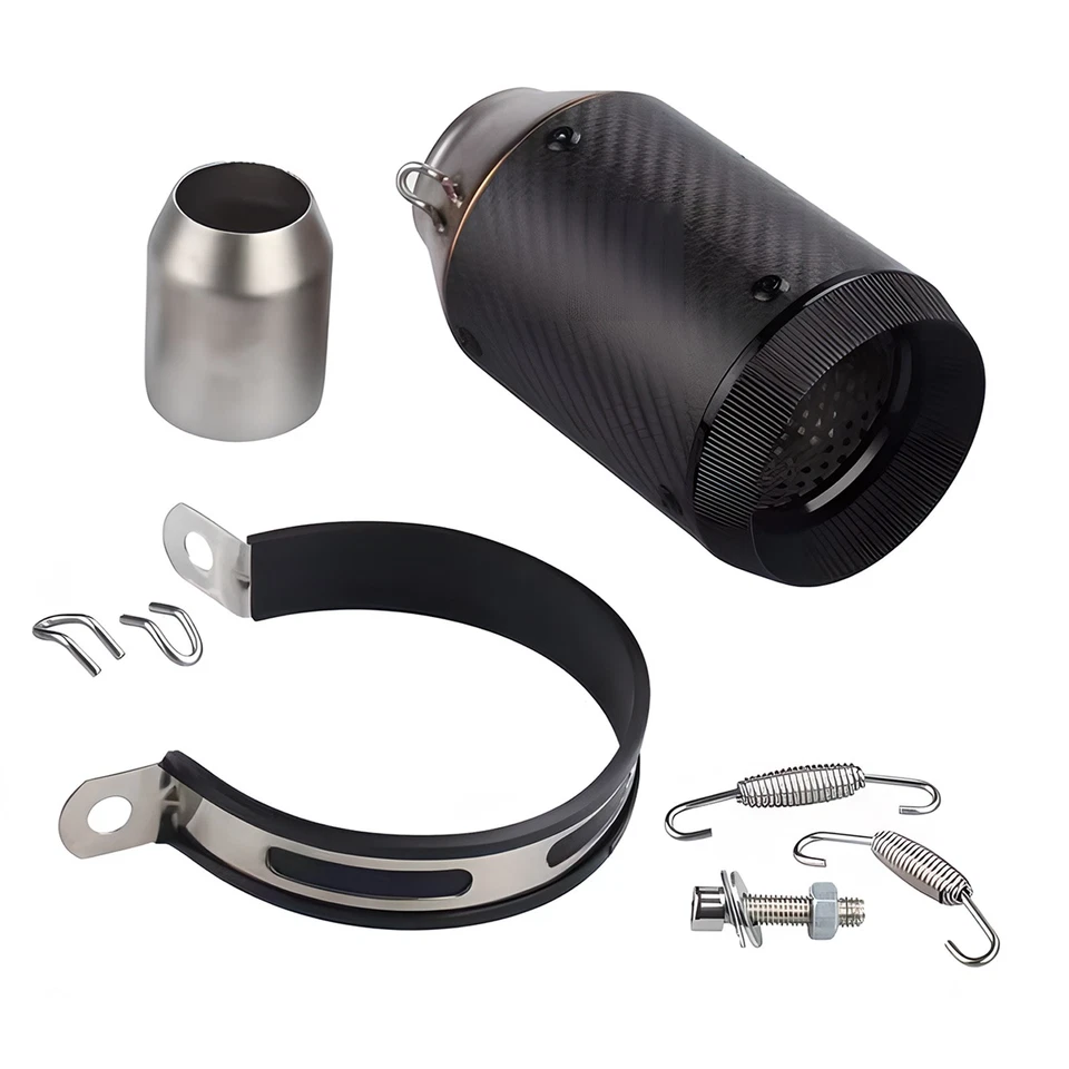 Slip-on Universal Motorcycle Exhaust Muffler Tail Pipe Carbon Fiber For Yamaha Foto 2 de 4