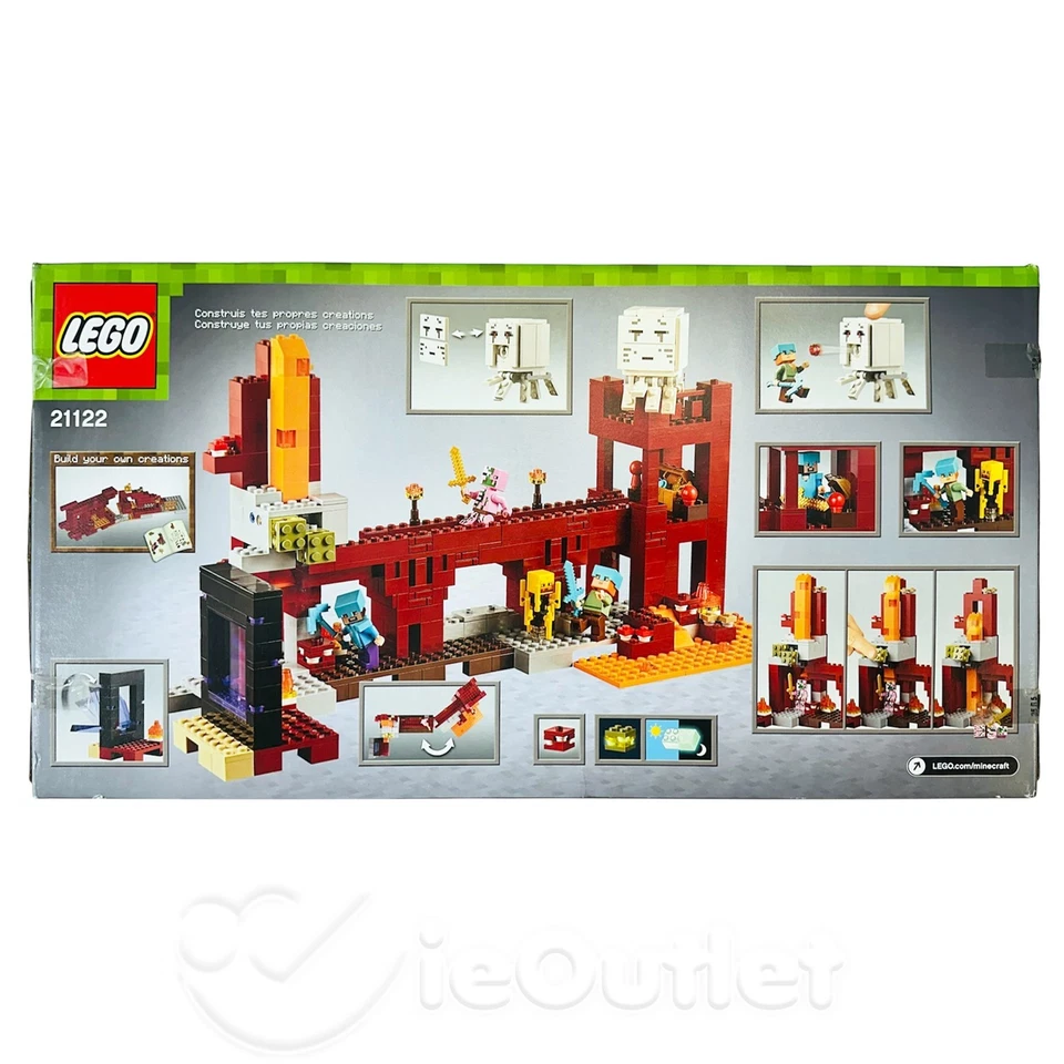 NEW SEALED LEGO Minecraft: The Nether Fortress w/ Steve & Alex RETIRED (21122) - Image 4 of 4