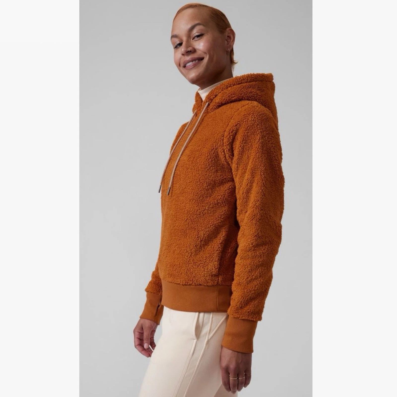 NWT New Athleta Tugga Fleece Shearling Hoodie Pullover Sweatshirt Medium 8 10