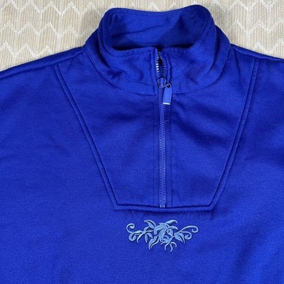 Basic Editions purple vintage ? plus 1x embroidered vine fleece mock neck