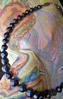 VINTAGE VICTORIAN whitby jet beaded art deco sterling mourning necklace jewelry — photo 5