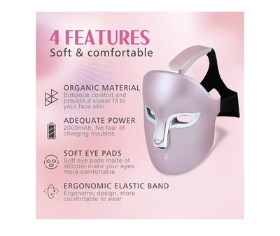 GYH Cloud-SSS RB-080 8-Color LED Face Light Therapy Mask Wireless Portable