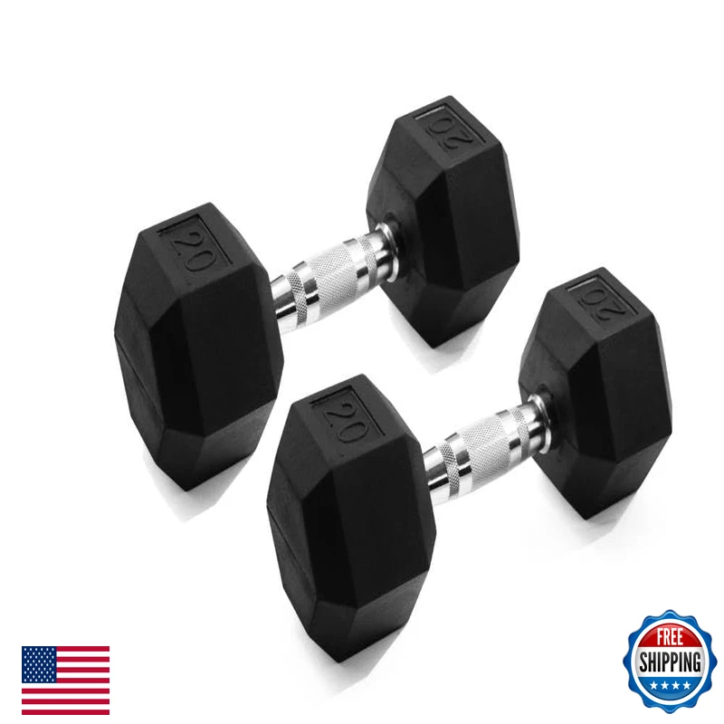 Gymenist Single Hex Rubber Dumbbell Metal Handles Exercise Heavy Workout
Opens in a new window or ta