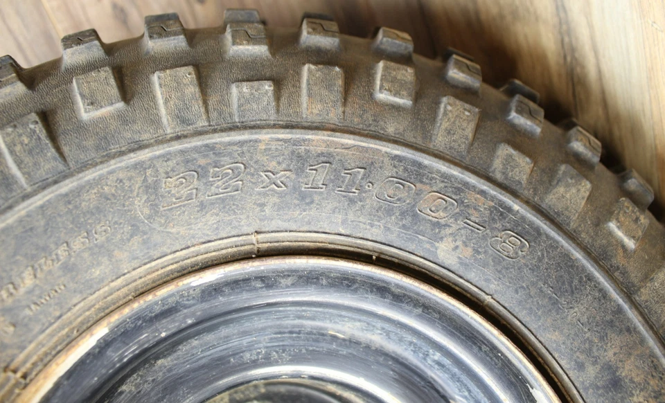 88-06 Yamaha Blaster YFS200 YFS 200 Rear Back Wheel Rim Set 8x8 w Tires 22x11-8 - Image 3 of 4