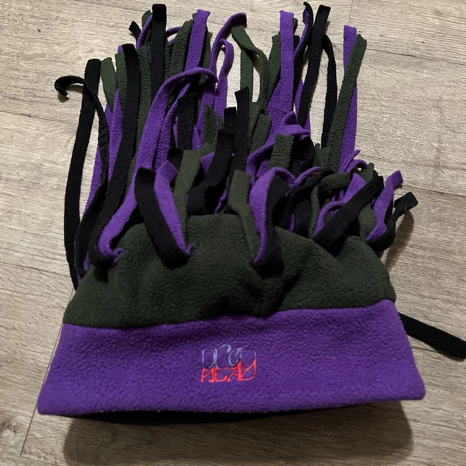 VINTAGE Dred Dread Head Purple Black Fleece Beanie Ski Snowboard Hat Winter Vtg
