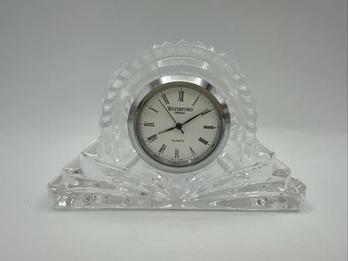 Vintage Ireland Waterford Crystal Small Mini Mantle Clock w/Waterford Clock Face