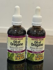 2 pk Natural Factors Certified Organic Oregano Oil 30mg 2 fl oz Wild-Crafted