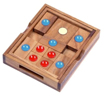 LOGOPLAY HOLZSPIELE Khun Phan Gr. L - Spielfeld 12 x 10 cm - Schiebespiel mit 9 Spielvarianten