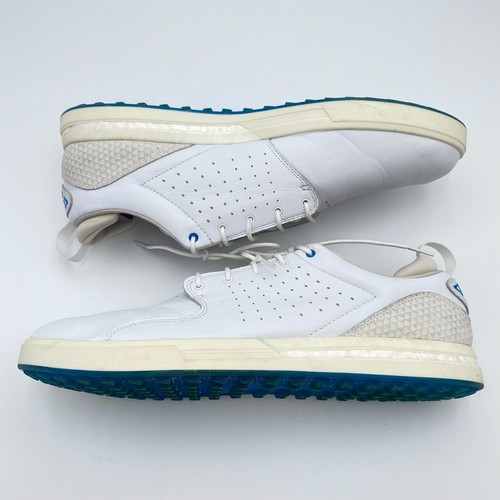 Zapatos de golf Adidas Flopshot de cuero sin clavos para hombre EE. UU. 13 blanco nube GV9668 - Imagen 8 de 15