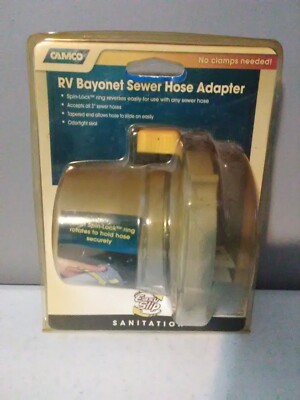 Camco RV BAYONET SEWER HOSE ADAPTER-#39173-Easy Slip-Sanitation NEW, SEALED