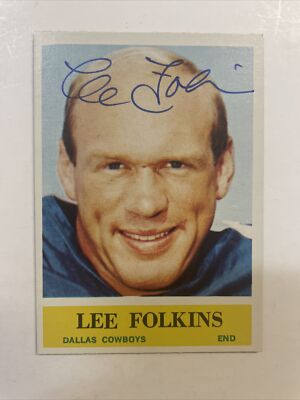 1964 Philadelphia Lee Folkins Autographed Card #46 Dallas Cowboys A-56
