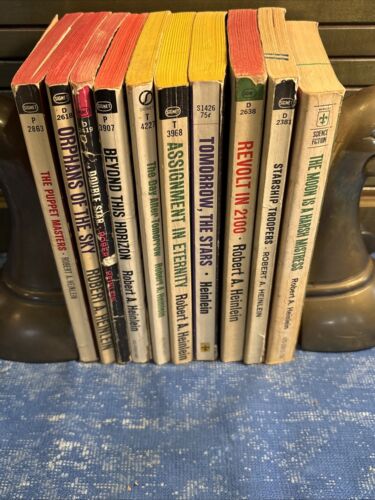 Lot of (10) Robert Heinlein Paperback Books Vintage Scifi
