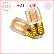 Hcnew E26 LED Amber Night Light Bulbs 1W, T28 Mini Edison Tube Lamp 2200K Warm,