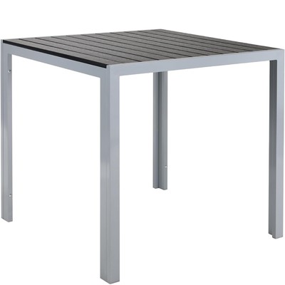 Gartentisch Aluminium WPC Balkontisch Wetterfest Quadratisch Bistrotisch Esstisc