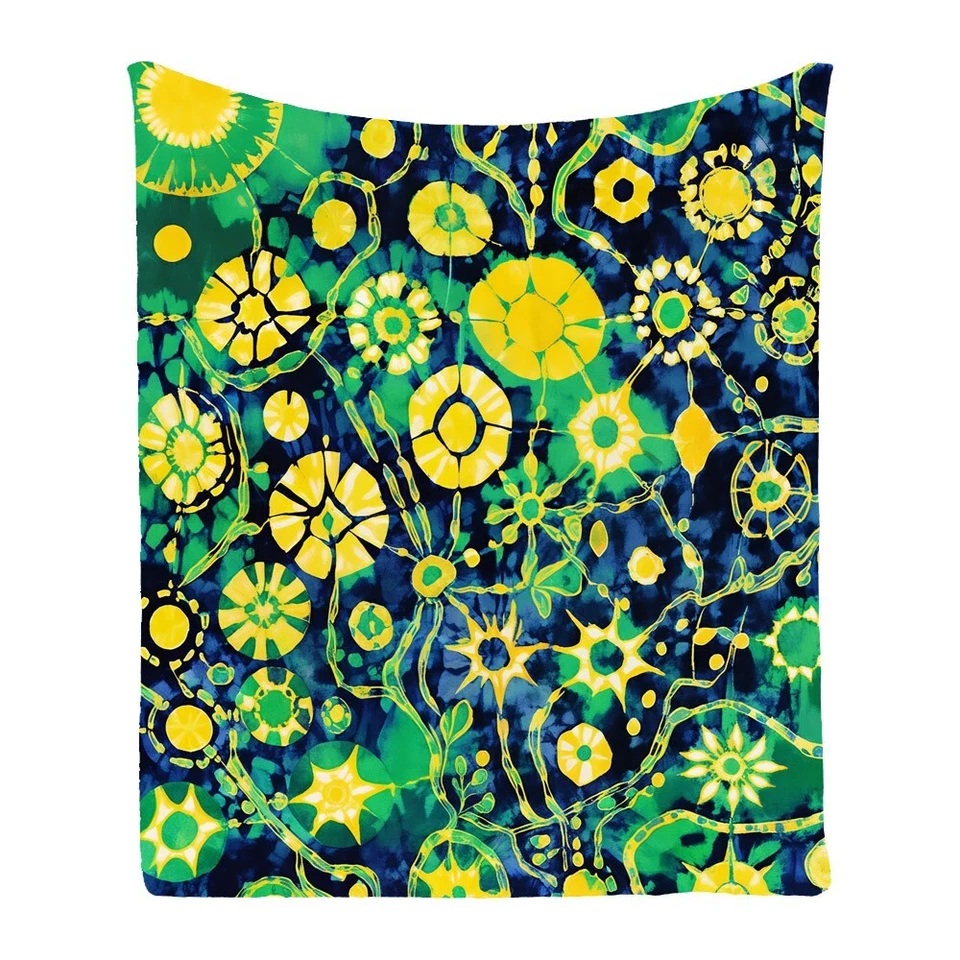 Tie Dye Spirals Flower Geometric Bedspread Throw Blanket Birthday Holiday Gift - Image 4 of 4