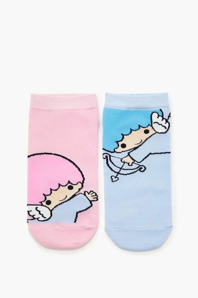 Paquete de DOS Calcetines al Tobillo SANRIO Pequeñas Estrellas Gemelas Niñas Moda Talla Única Foto 3 de 4