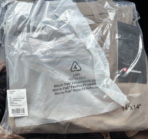 NWT $128 Lululemon ABC Classic-Fit 5Pkt Pants Trouser Warpstreme In Nomad 38x32 - Picture 9 of 9