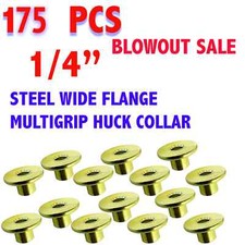 175 PCS 1/4" Steel Lock Bolt WIDE FLANGE COLLAR for Huck Bolts HUCK COLLAR