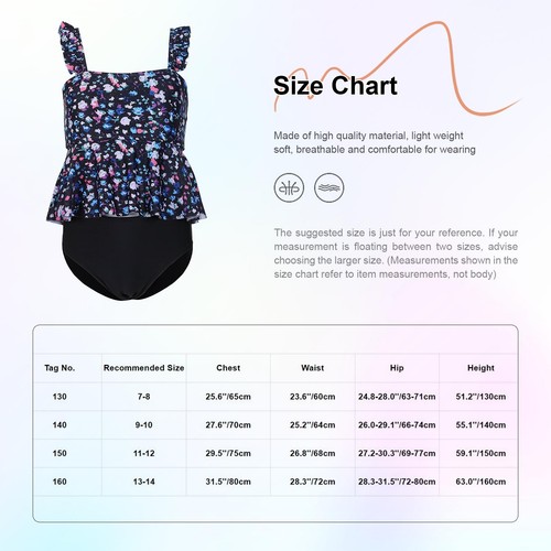 Girls Swimsuit Kids Bathing Suit Beach Outfit Quickly Dry Swim Top Swiming Set - Picture 14 of 30