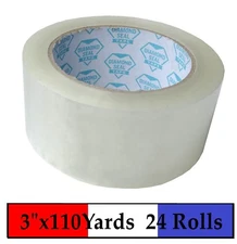 24 Rolls Carton Sealing Clear Packing Shipping Box Tape 3" x 110 Yards