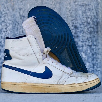 1983 Nike Double Team Hi Sz 12 vintage high white navy 80s 1980s