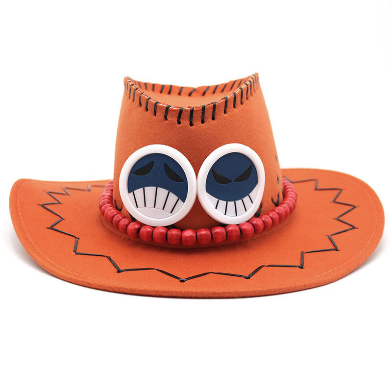 Anime One Piece Fire Fist Portgas D. Ace Hat Visor Western Cowboy Hat Gift  New