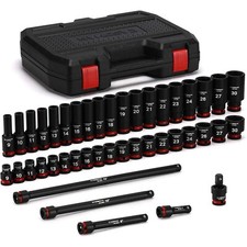 43 PCS 1/2" Drive Master Impact Socket Set Deep  6-Point Metric 9mm - 30mm CR-MO