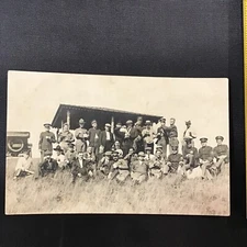c 1916 WW1 Mixed Soldier Group Celebrating Military Postcard Post Card