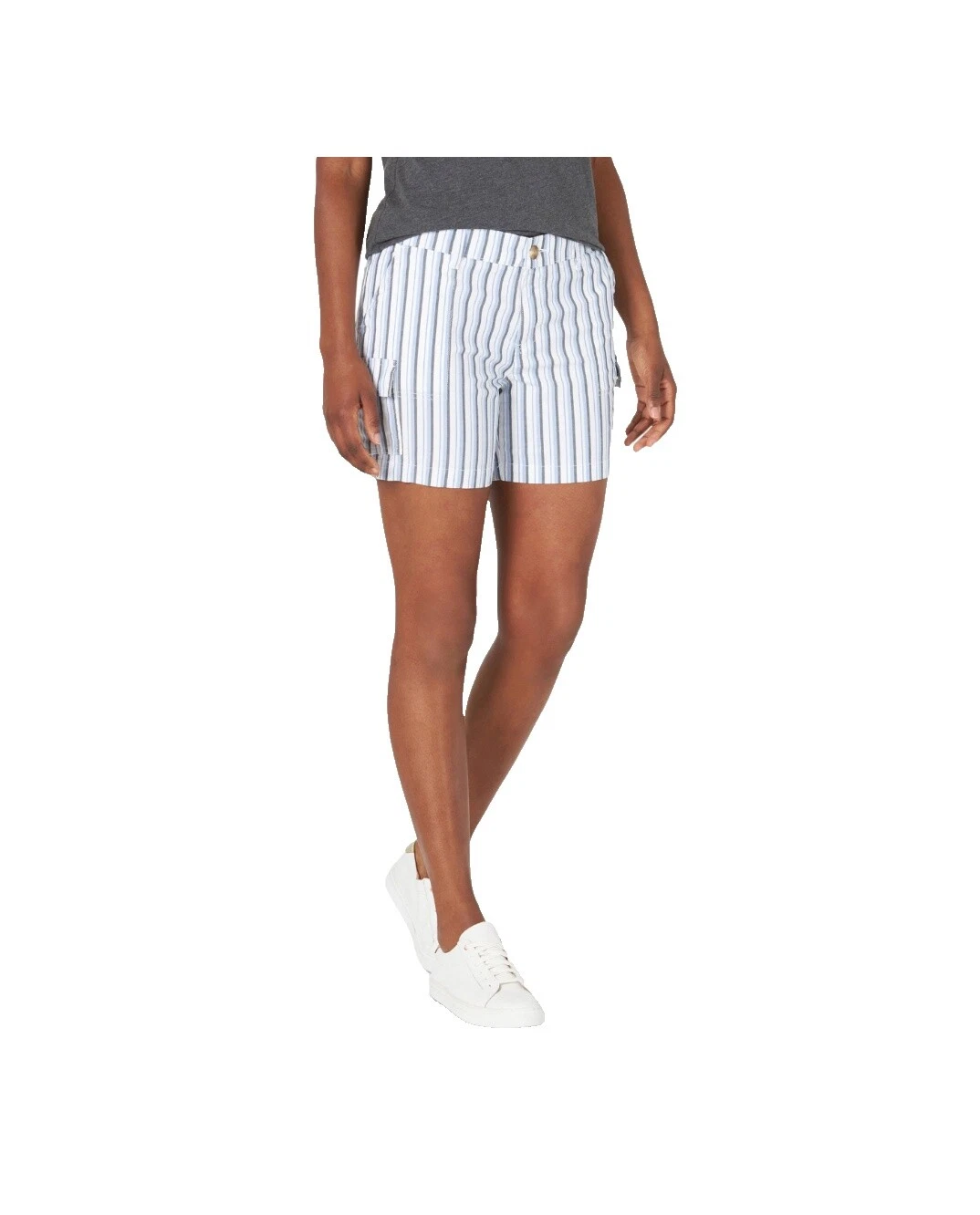 Pantalones Cortos Cargo Algodón a Rayas para mujeres