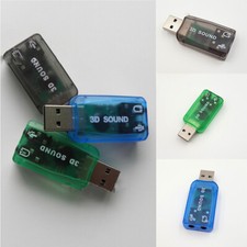 Card to USB 3D Headphone Mic Jack Stereo Adapter Sound Audio 3.5mm Headset