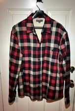 J Crew Red/Black/Cream Plaid Sherpa Lined Flannel Shacket, XXL