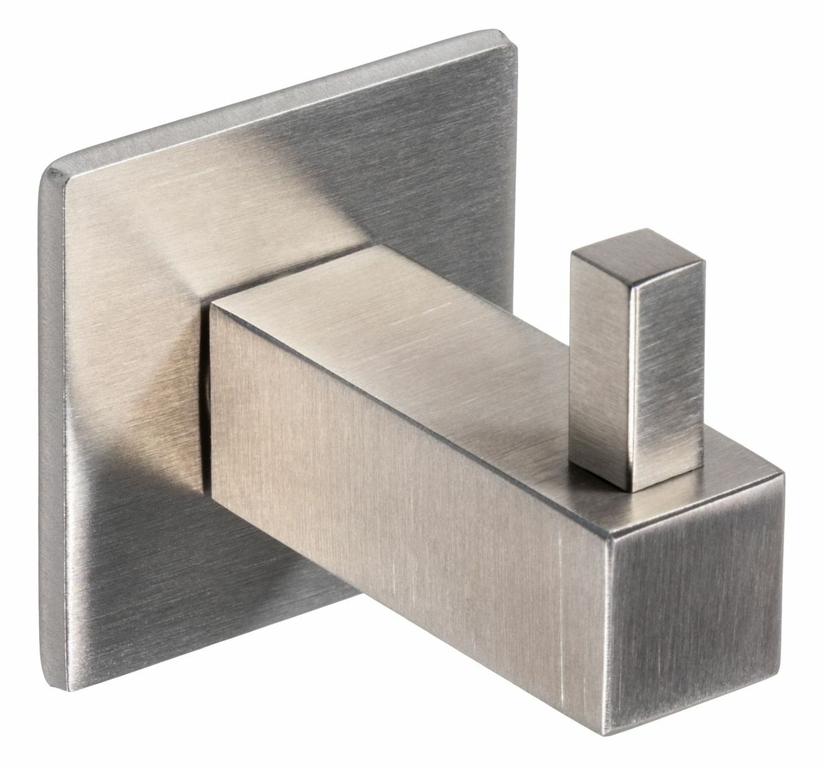 Gedotec Garderobenhaken Kronos – Eckiger Wandhaken Aus Massivem Metall, Chrom Matt, Unsichtbar Verschraubt, 1 Stück